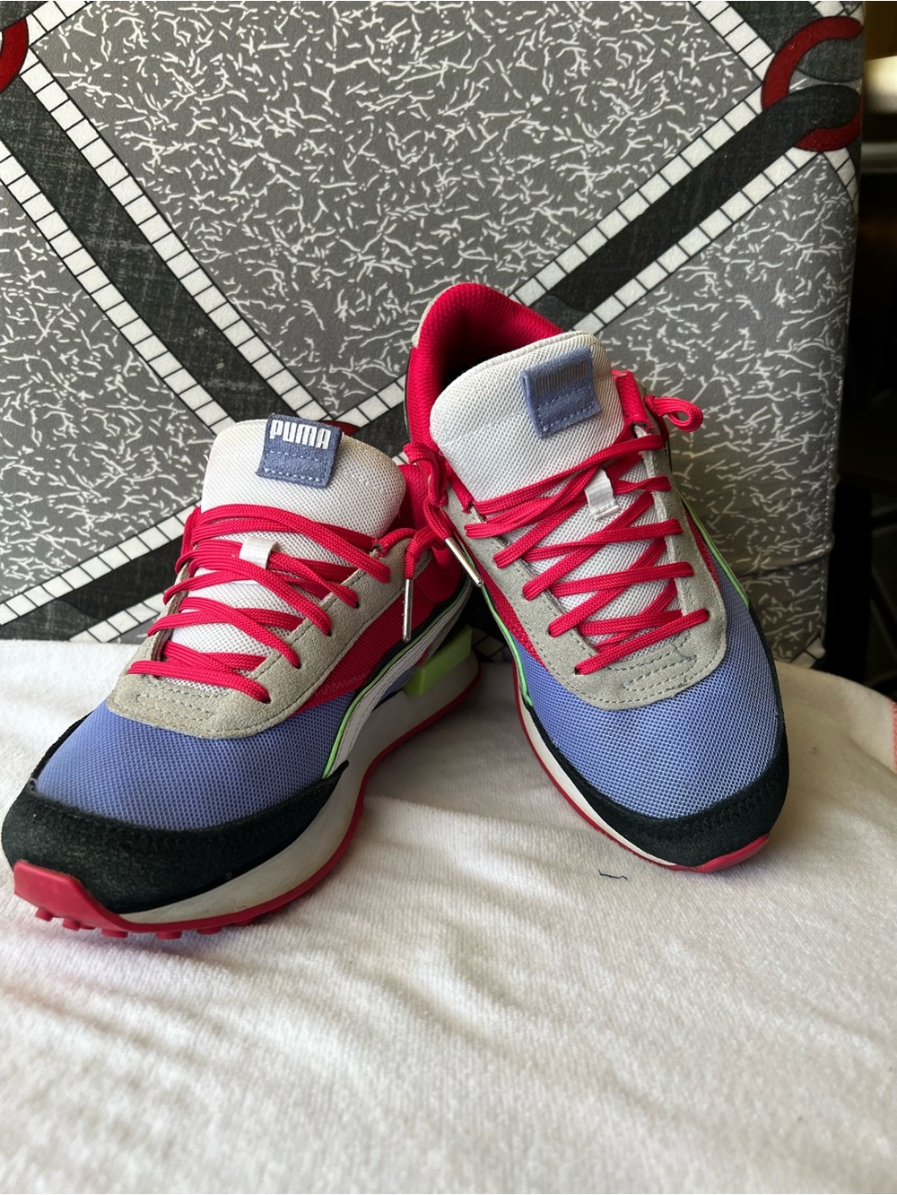 Puma Lavender & Hot Pink Colorblock Running Shoes